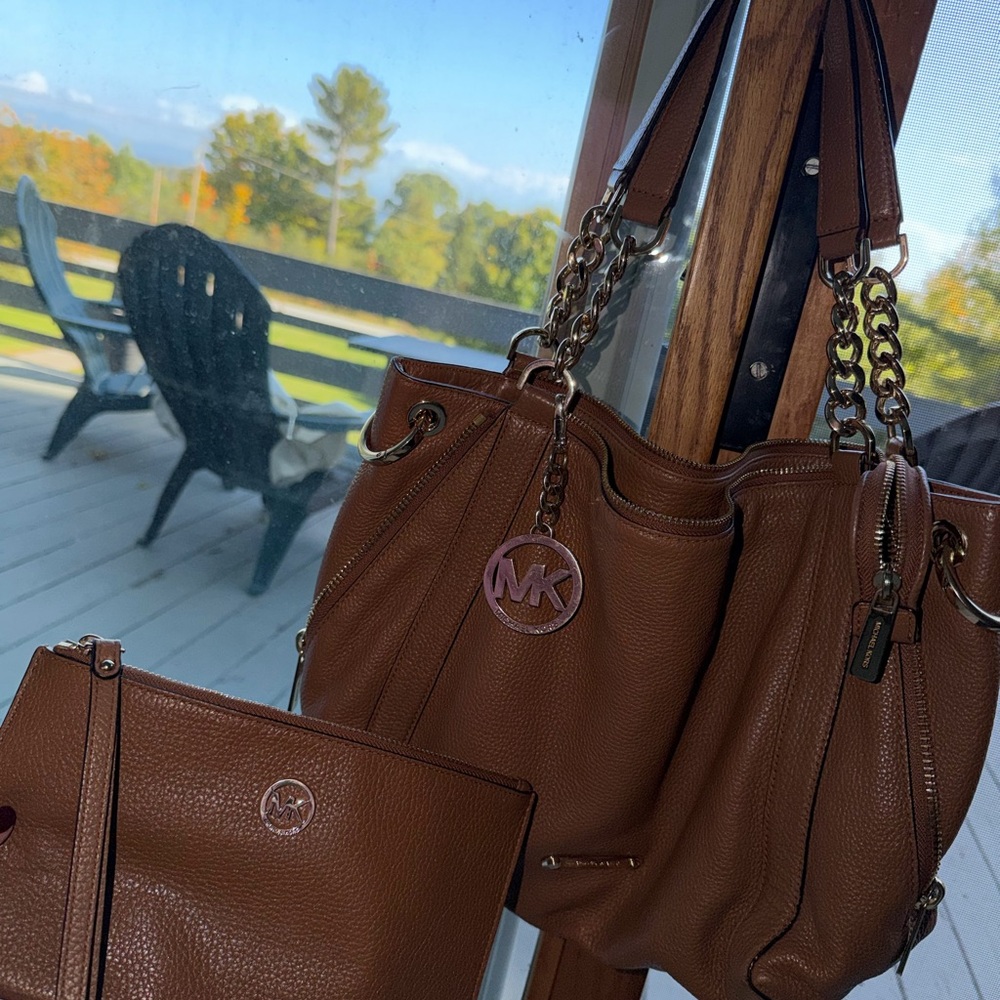 Michael Kors Tan Leather Shoulder Bag